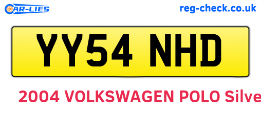 YY54NHD are the vehicle registration plates.
