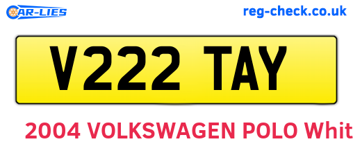 V222TAY are the vehicle registration plates.