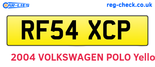 RF54XCP are the vehicle registration plates.