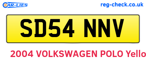 SD54NNV are the vehicle registration plates.