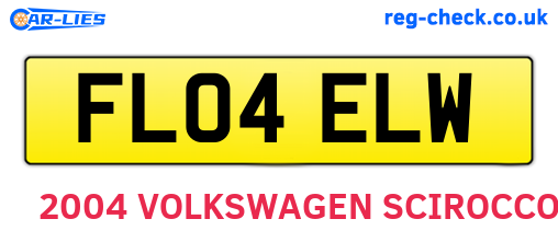 FL04ELW are the vehicle registration plates.