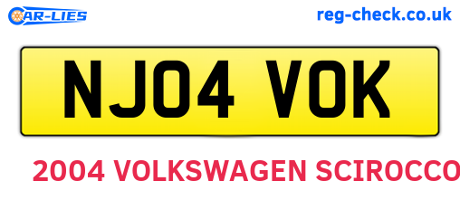 NJ04VOK are the vehicle registration plates.