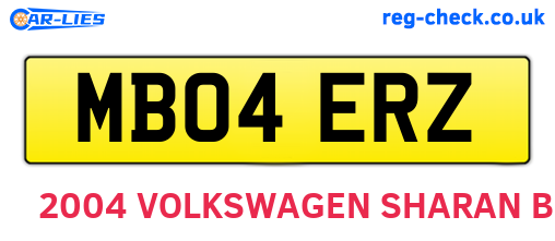 MB04ERZ are the vehicle registration plates.