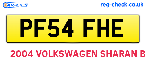 PF54FHE are the vehicle registration plates.