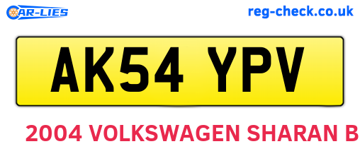 AK54YPV are the vehicle registration plates.