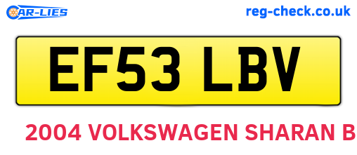 EF53LBV are the vehicle registration plates.