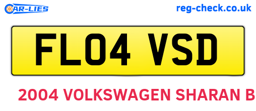 FL04VSD are the vehicle registration plates.