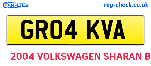 GR04KVA are the vehicle registration plates.
