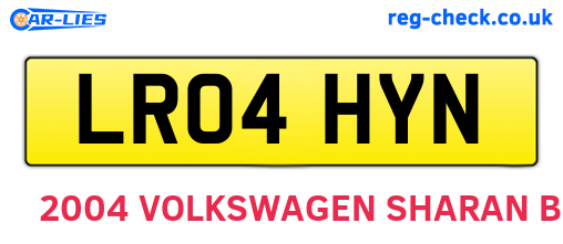 LR04HYN are the vehicle registration plates.
