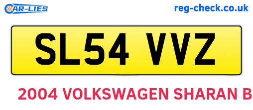 SL54VVZ are the vehicle registration plates.