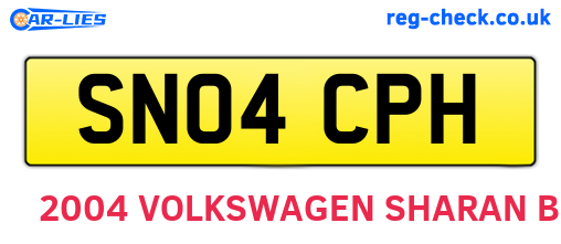 SN04CPH are the vehicle registration plates.