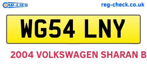 WG54LNY are the vehicle registration plates.