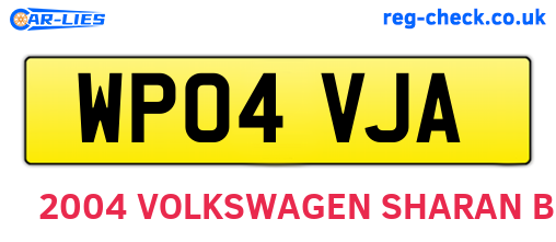 WP04VJA are the vehicle registration plates.