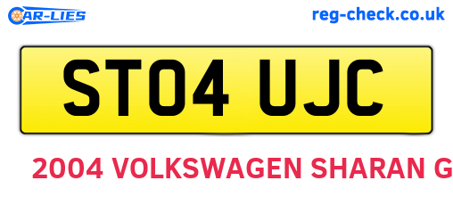 ST04UJC are the vehicle registration plates.