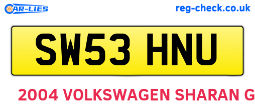 SW53HNU are the vehicle registration plates.
