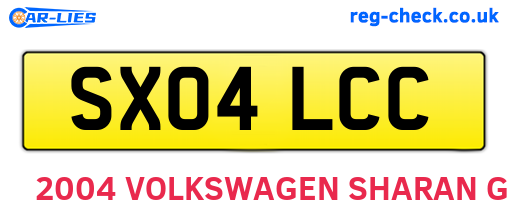SX04LCC are the vehicle registration plates.