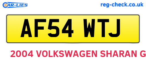 AF54WTJ are the vehicle registration plates.