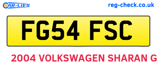 FG54FSC are the vehicle registration plates.