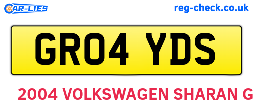 GR04YDS are the vehicle registration plates.