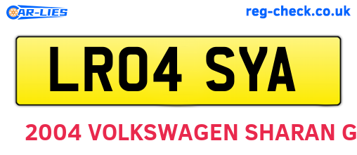 LR04SYA are the vehicle registration plates.