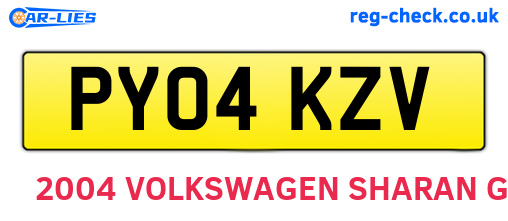 PY04KZV are the vehicle registration plates.