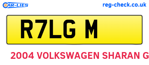 R7LGM are the vehicle registration plates.