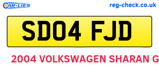 SD04FJD are the vehicle registration plates.