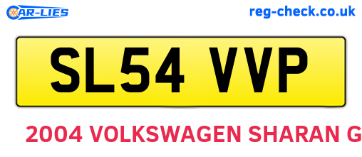 SL54VVP are the vehicle registration plates.