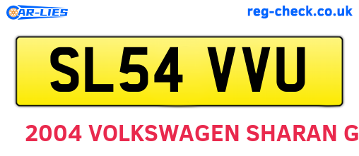 SL54VVU are the vehicle registration plates.