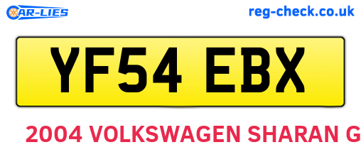 YF54EBX are the vehicle registration plates.