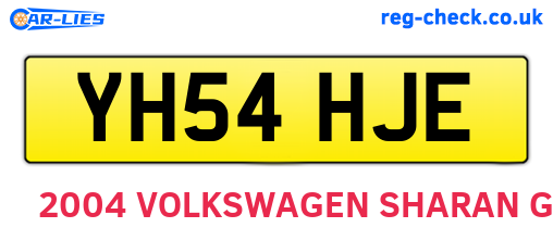 YH54HJE are the vehicle registration plates.
