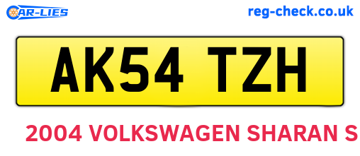 AK54TZH are the vehicle registration plates.