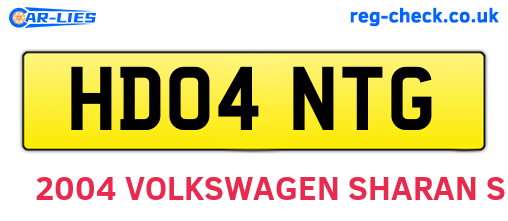 HD04NTG are the vehicle registration plates.
