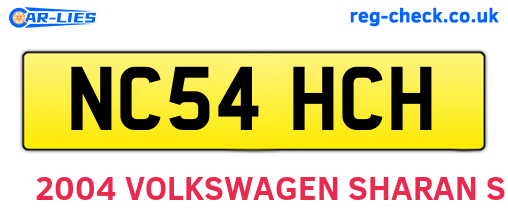 NC54HCH are the vehicle registration plates.