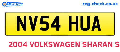 NV54HUA are the vehicle registration plates.
