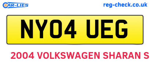 NY04UEG are the vehicle registration plates.