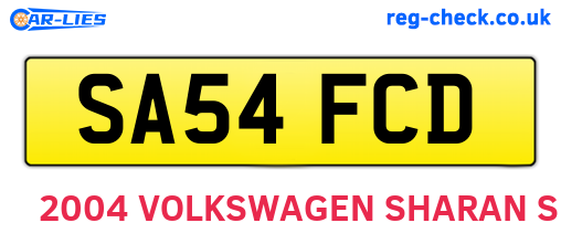 SA54FCD are the vehicle registration plates.