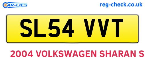 SL54VVT are the vehicle registration plates.
