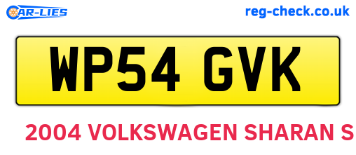 WP54GVK are the vehicle registration plates.
