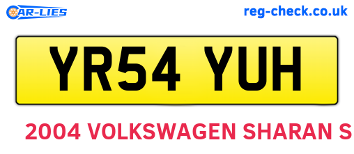 YR54YUH are the vehicle registration plates.