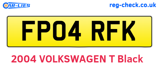 FP04RFK are the vehicle registration plates.