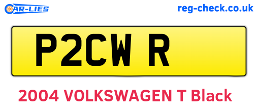 P2CWR are the vehicle registration plates.