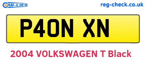 P40NXN are the vehicle registration plates.