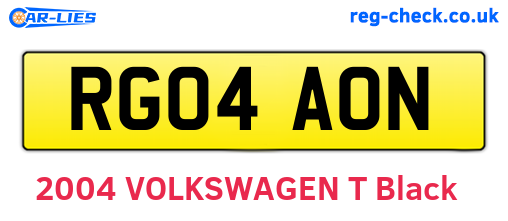 RG04AON are the vehicle registration plates.