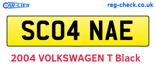 SC04NAE are the vehicle registration plates.