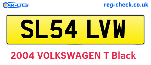 SL54LVW are the vehicle registration plates.