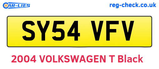 SY54VFV are the vehicle registration plates.