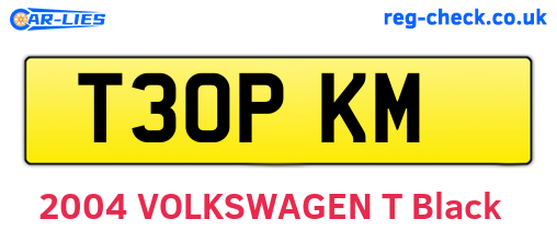 T30PKM are the vehicle registration plates.