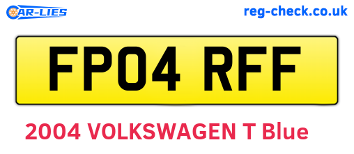 FP04RFF are the vehicle registration plates.