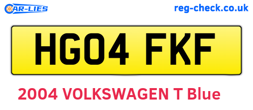 HG04FKF are the vehicle registration plates.